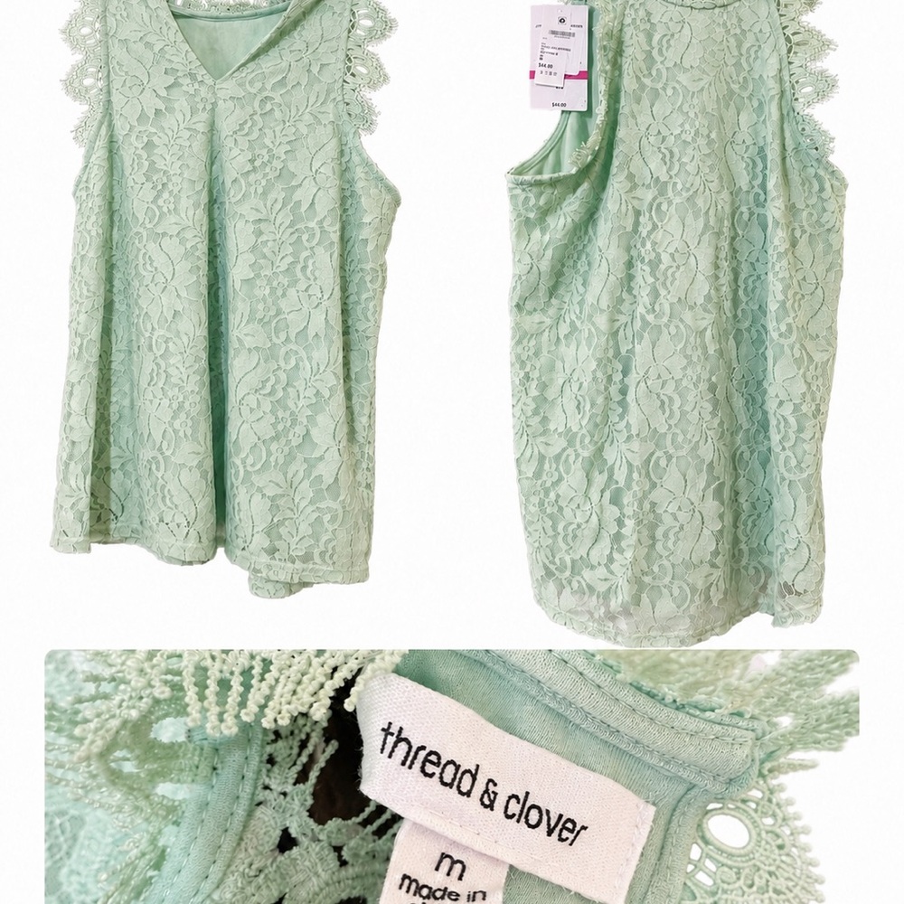 Mint Green Lace Camisole Tank